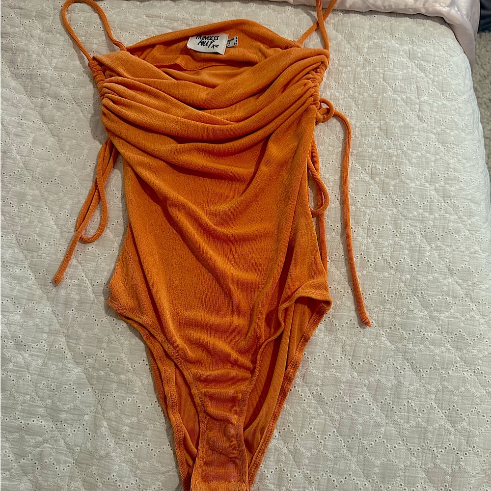 orange sparkly princess polly bodysuit